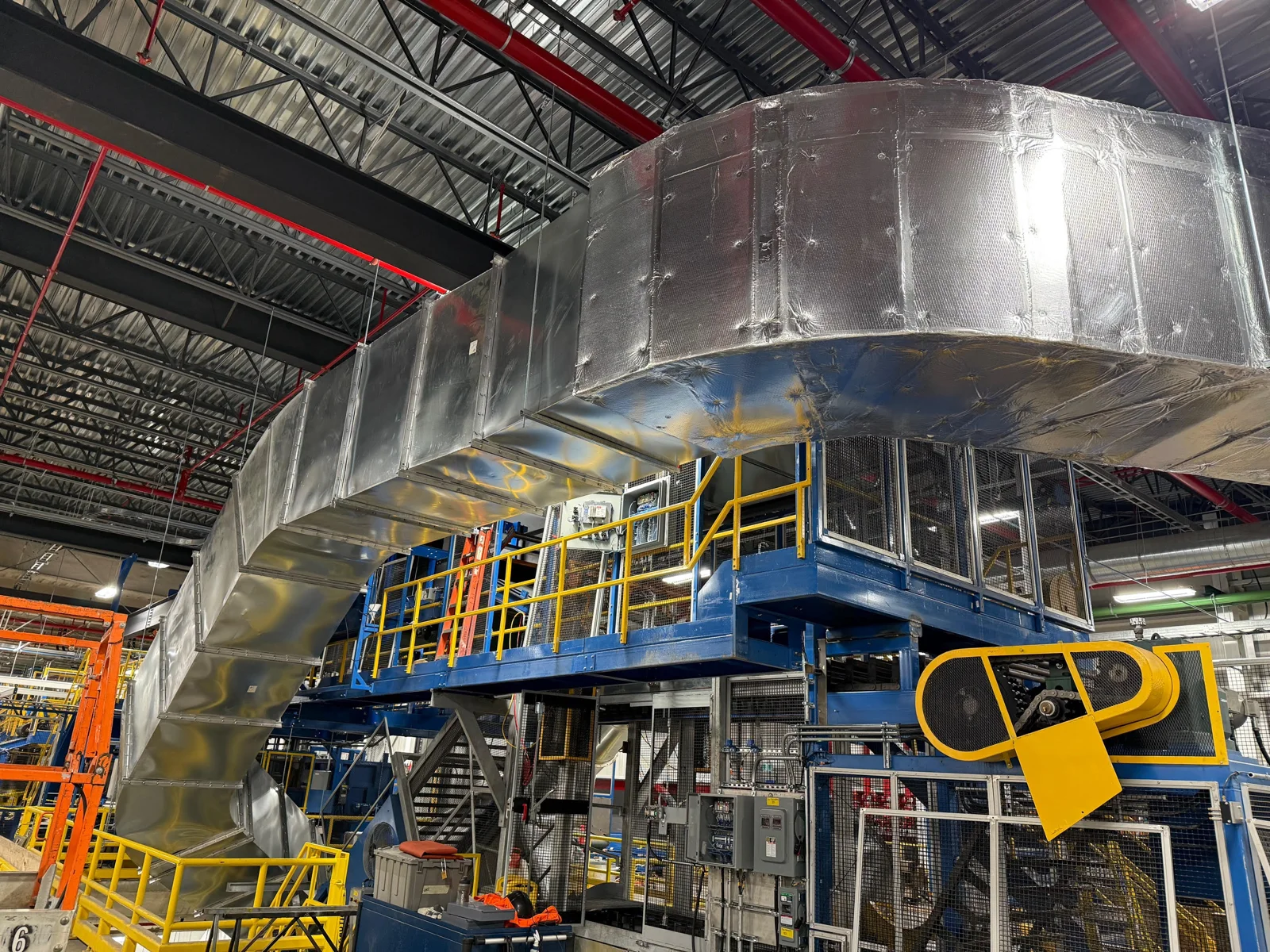 Process ventilation ductwork at the Bridgestone plant in Joliette