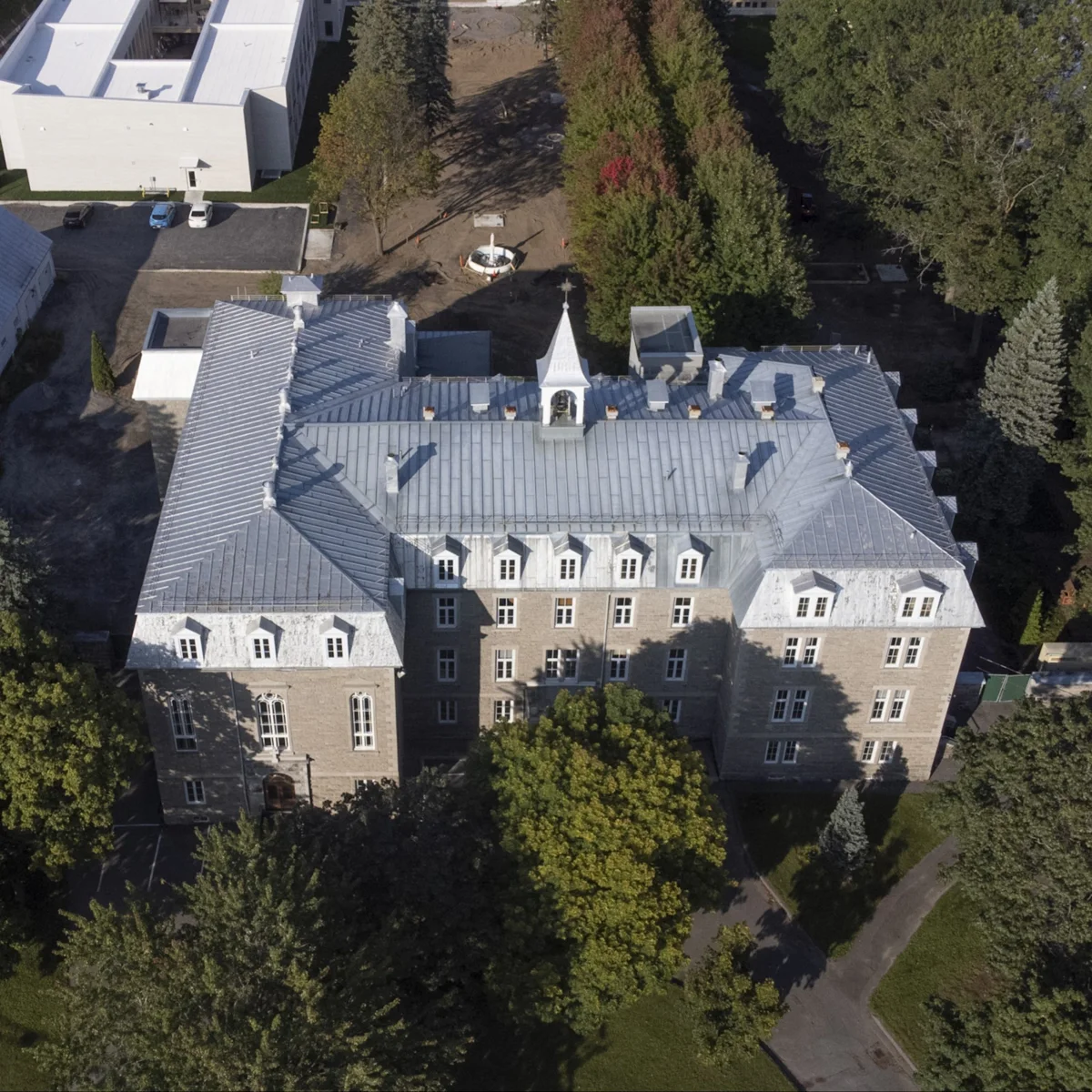 Aerial view of the Benedictine nuns’ monastery in Joliette, part of the PAX Habitat project